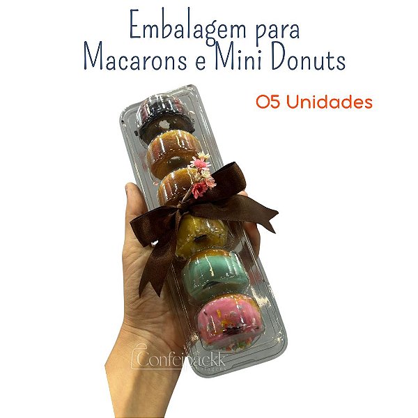 5 / 10 / 15un Embalagem para macarons ou mini donuts - Flip Festas