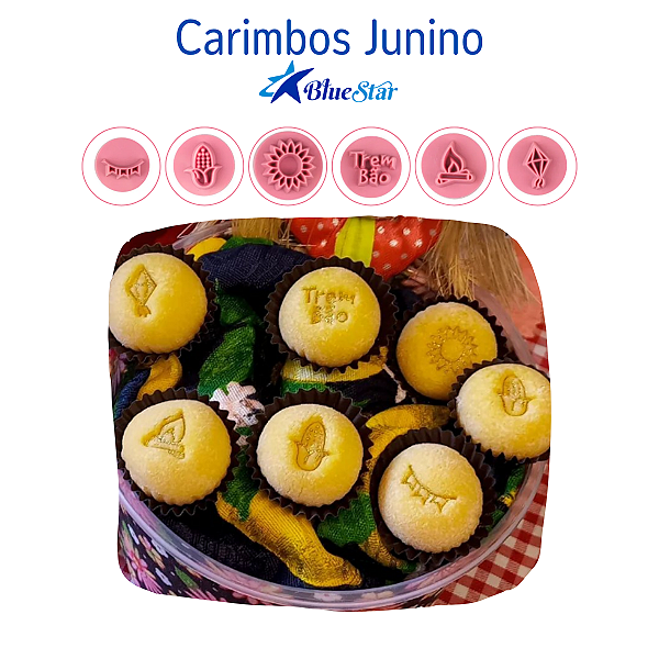 Kit Carimbo Junino BlueStar Rosa 2cm