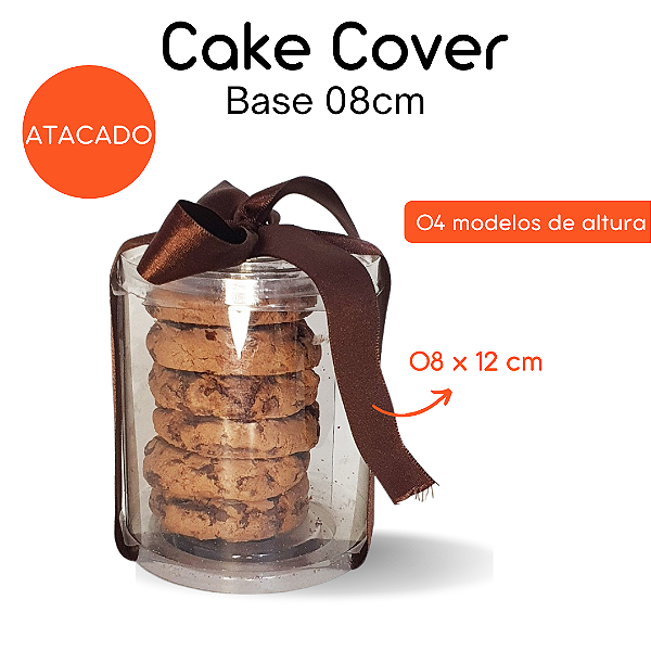 50un Tubo Lata Acetato Cake Cover Flip Festas - Caixa Fechada