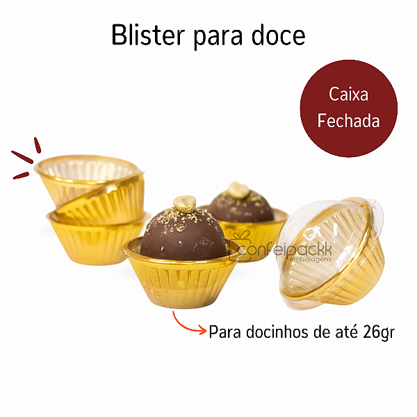 800un Blister para doce com tampa bolha Candy Cup - Flip Festas