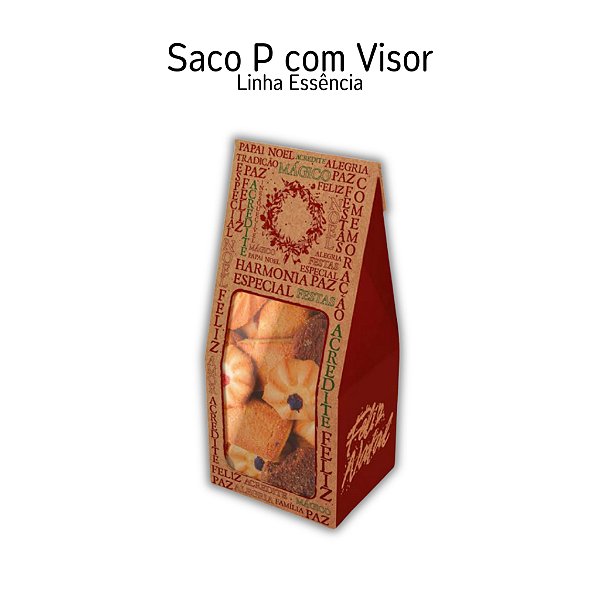 10~50un Saco Practice P com Visor e Frases Natalinas Ideia Embalagem - Linha Essência