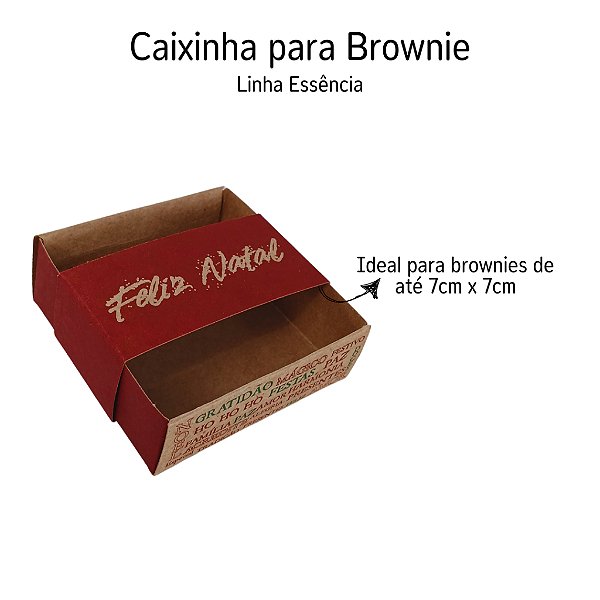 25 / 50 / 75un Caixinha para Brownie Natal Linha Essencia Ideia Embalagens