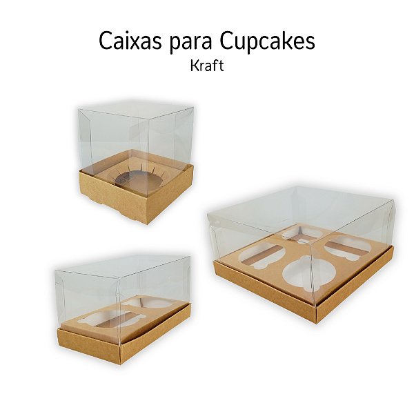 1 / 5 / 10un Caixas de Transporte para Cupcake Modelos de 1 2 ou 4 unidades