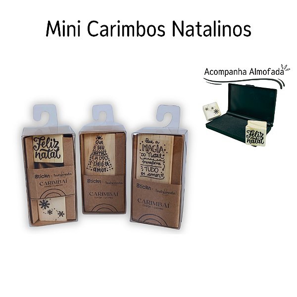 Mini Carimbos Natalinos com Almofada Stickr