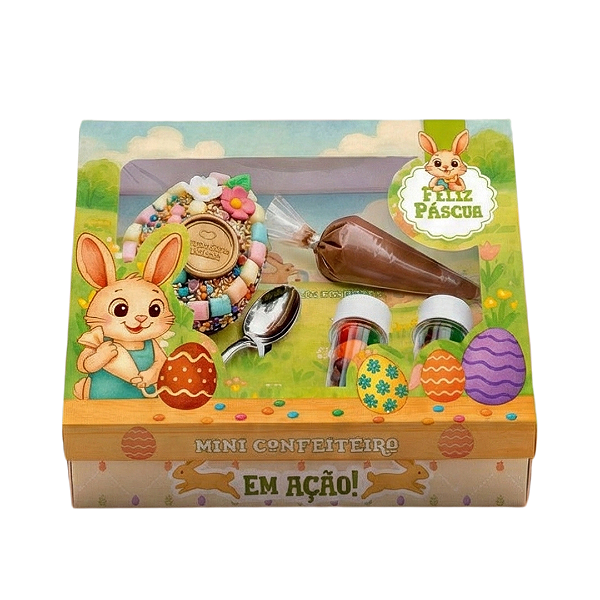 Caixa Mini Confeiteiro Caça aos Ovos com acessórios - Conceito Embalagens