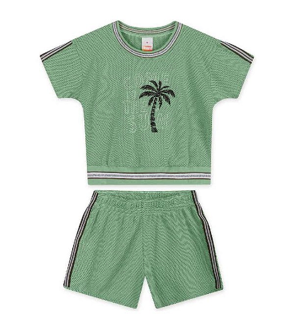 Conjunto Infantil Menina Blusa e Short Verde Marisol 10318363 - Loja  Cantinho Moda Kids as melhores marcas de roupas infantil, bebê, crianças