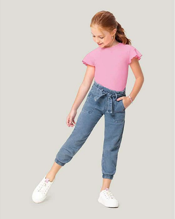 Calça jeans Jogger Infantil Menina Malwee Kids 97112