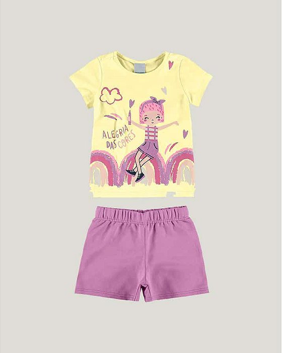 Conjunto Infantil Menina Camiseta/Short Amarelo Malwee Kids - Loja Cantinho  Moda Kids as melhores marcas de roupas infantil, bebê, crianças
