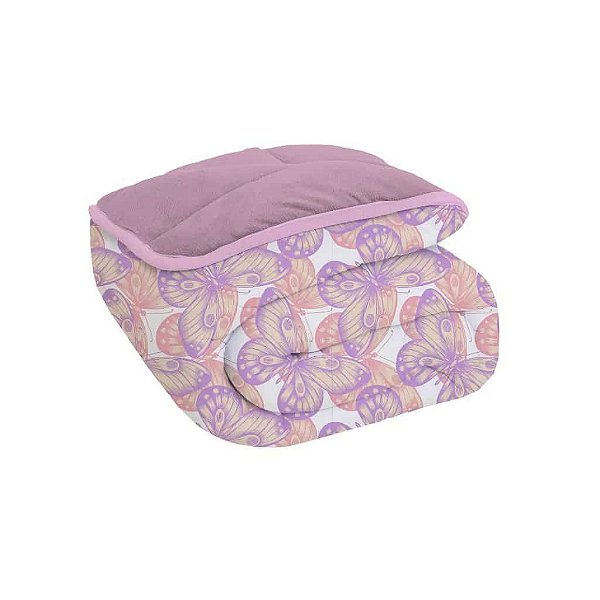 Edredom Plush Solteiro Dupla Face Confort Edromania