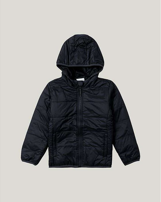 Jaqueta Casaco Infantil Unissex  Puffer Preto Malwee