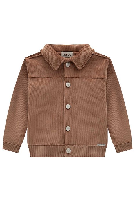 Jaqueta Fleece Cotelê Pelúciado C/punho Botões Menino Marrom