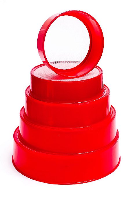 JOGO 5 PENEIRAS DE PLASTICO VERMELHA DASSHAUS