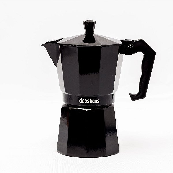 CAFETEIRA ITALIANA PARA 06 CAFES DE ALUMINIO PRETA DASSHAUS