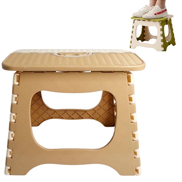 Banqueta Dobravel  Adulto Reforçado Tamanho G Bege