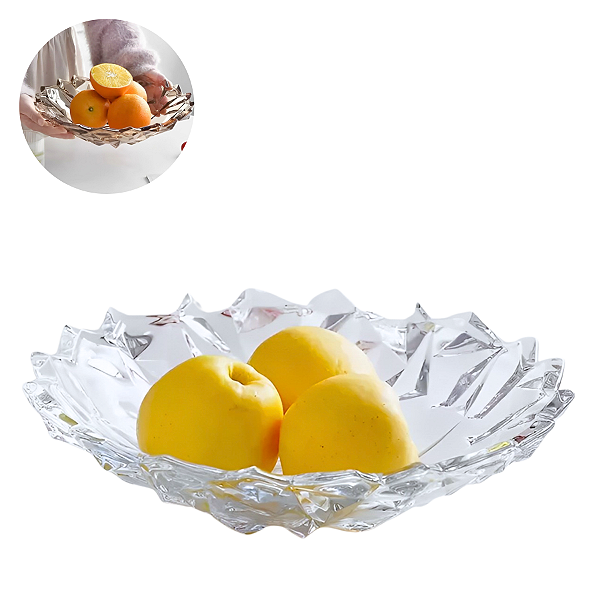 Fruteira Tigela De Vidro Cristal Para Centro de Mesa 32cm