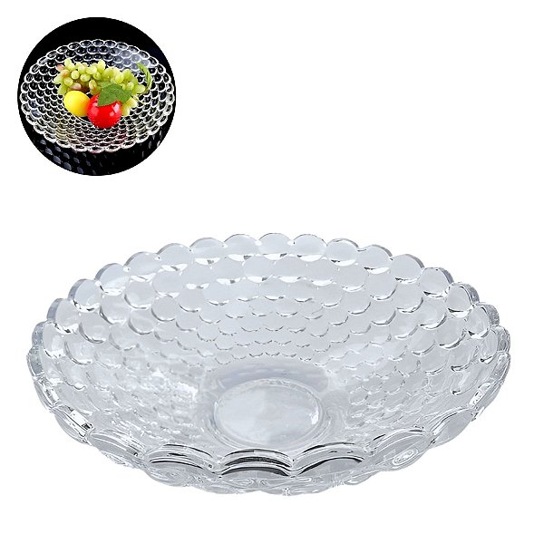 Centro de Mesa Fruteira Vidro Elegante Moderna Resistente