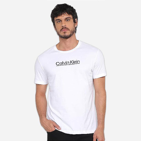 Camiseta Calvin Klein Logo Retangular CM3PW01TC129