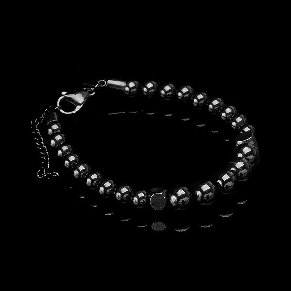 Pulseira Key Abblo de Pedra Natural Preto Ajustavel 6917