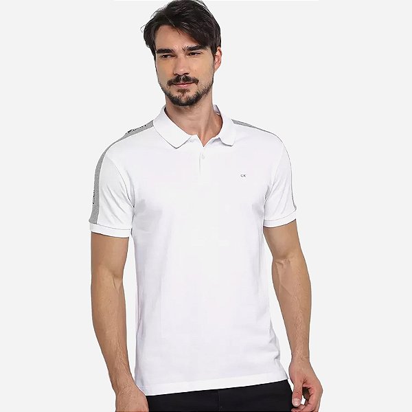 Camisa Polo Calvin Klein Recorte Logo Grande Ombro CM4OW02PS709