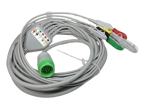 Cabo ECG 05 vias garras IEC, Contec compatível.