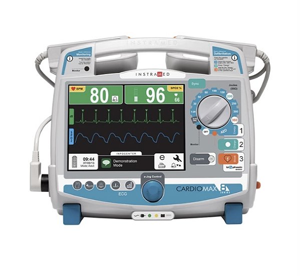 Cardioversor modelo Cardiomax, Instramed