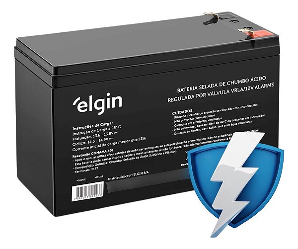 Bateria Selada Elgin 12v Para Cerca Elétrica e Alarmes