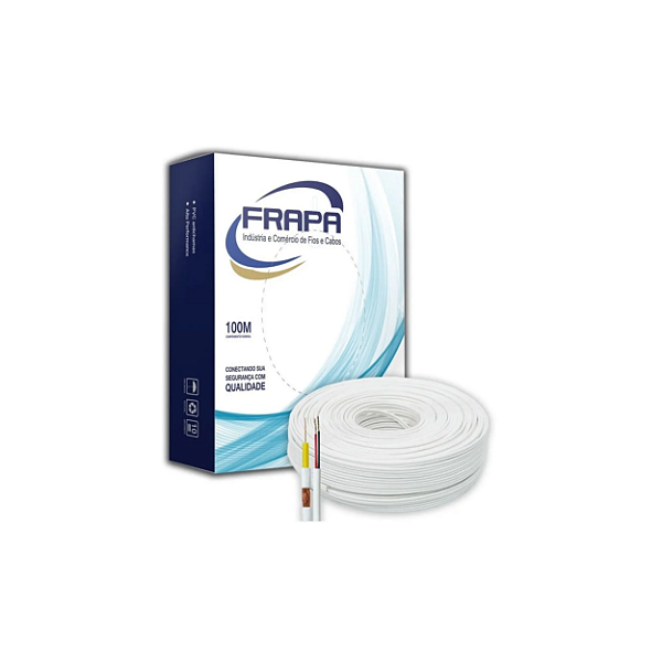 Cabo Coaxial 4mm Dupla Blindagem + BIP 26 AWG 100m Frapa