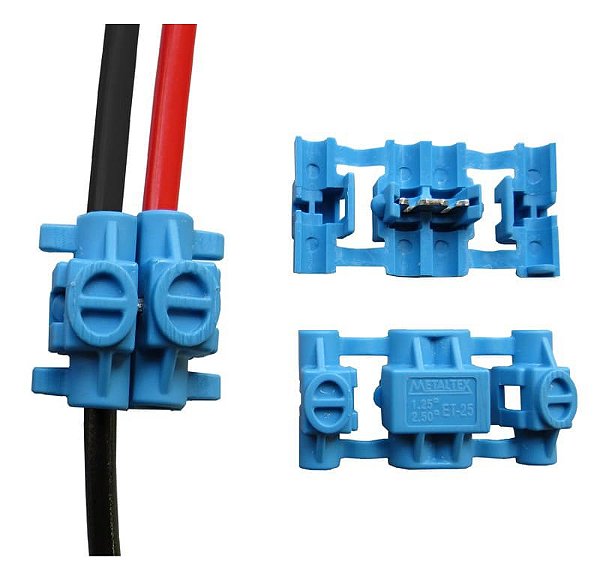 Emenda Para Cabos Et-25 0,5 A 1,0mm² Azul 25unid