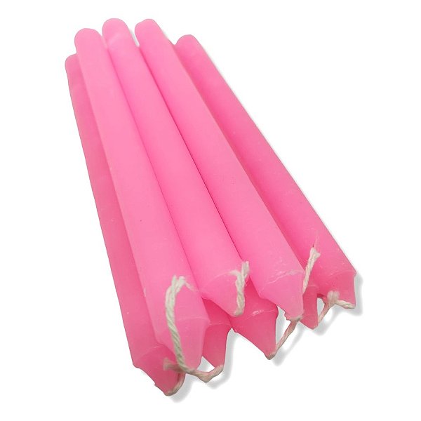 Velas palito 18 cm Rosa c/ 8unid