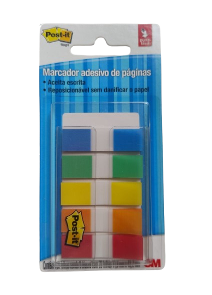 Marcador de página adesivo Post-it Flags 5 cores sortidas 20 folhas 11,9mm x 43,2mm