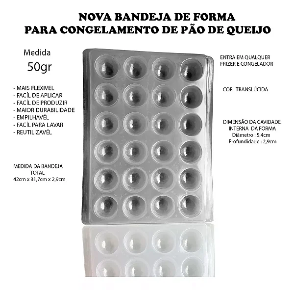 Forma Para Congelamento De Pão De Queijo 50gr - Unidades 1