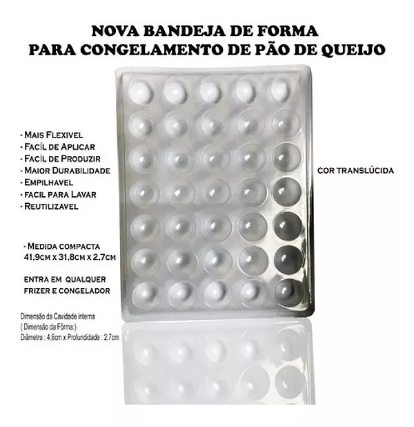 Forma Para Congelamento De Pão De Queijo 20 gramas-1 unidade