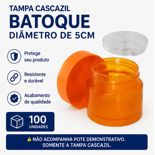 Tampa Cascazil Batoque 5cm 100 Unidades SOMENTE CASCAZIL