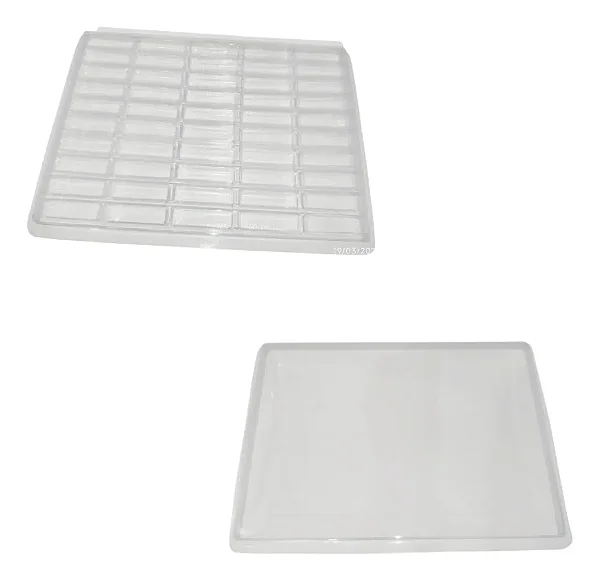 Bandeja E Tampa P/ Transporte Transparente Pet 50 Und