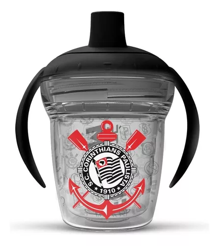 Copo Abcd Corinthians Transição C/ Alça Infantil Antiengasgo