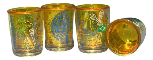 Jogo 4 Copos Shot Dose Bebidas Cafe Cachaça Tequila Vodka