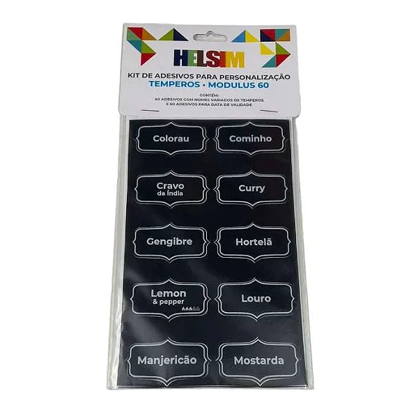 Etiquetas P/ Mantimentos Completo Tam P- Preto-100un