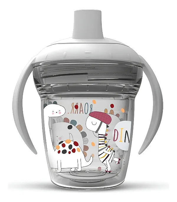 Copo De Transição Helsim Com Alça Válvula Antiengasgo 170ml Cor Cinza Naútica