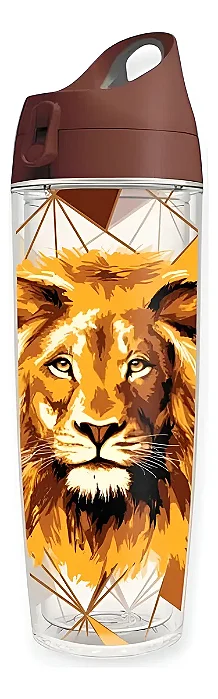 Garrafa Água Leão 600 Ml Squeeze Resistente Copo Tampa