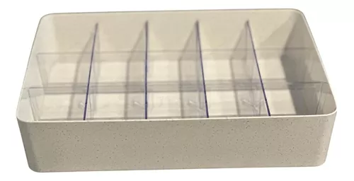 Caixa Organizadora Grande C/ Divisórias E Tampa Transparente