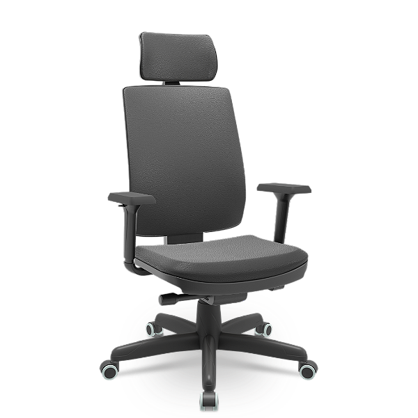 Cadeira Giratória Presidente SoftPro Back System com Apoio de Cabeça