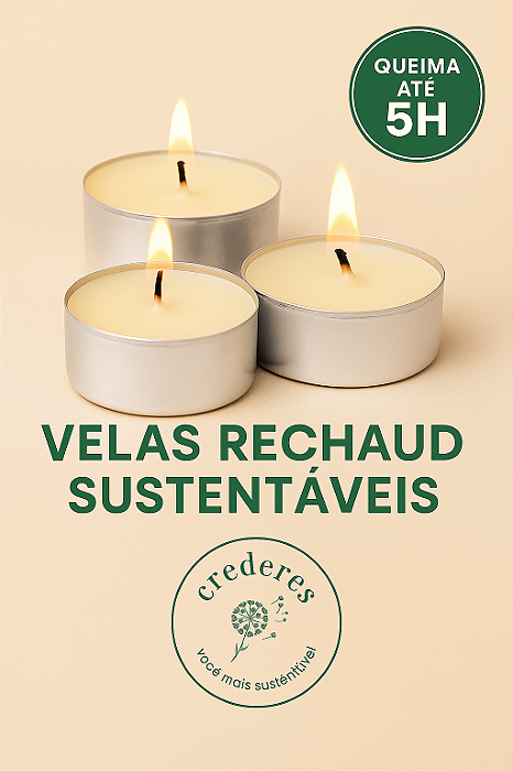Vela Rechaud Sustentável 6 und - Queima de até 5 horas | Crederes