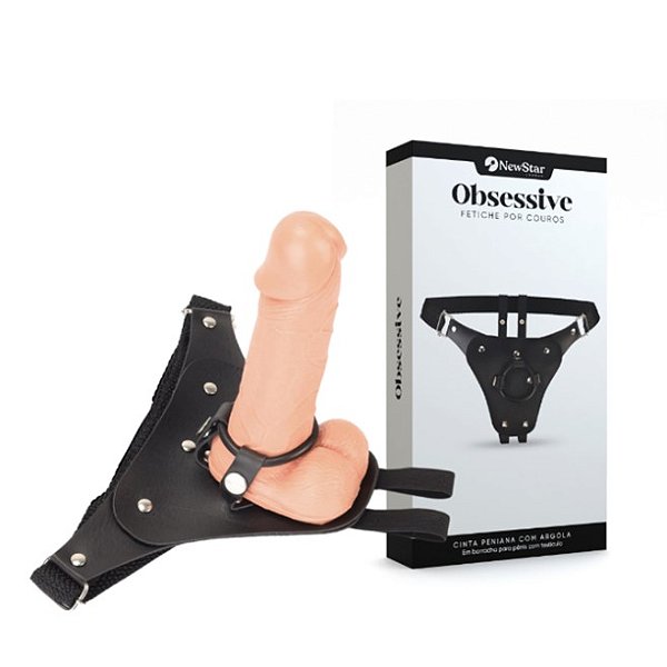 Cinta Peniana para Prótese com Testículos em couro