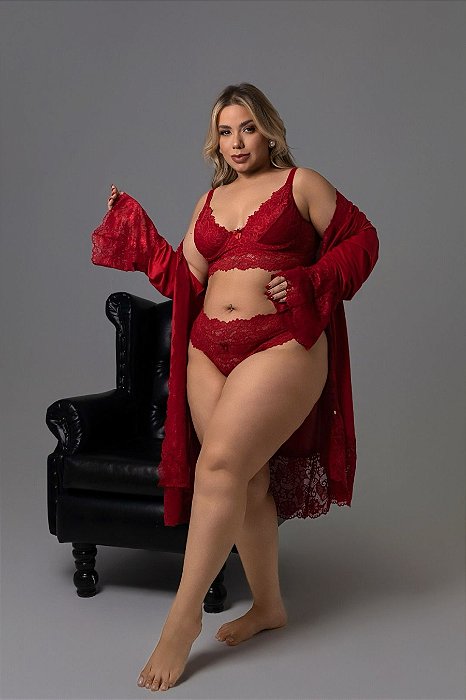 Conjunto Rendado Plus Size