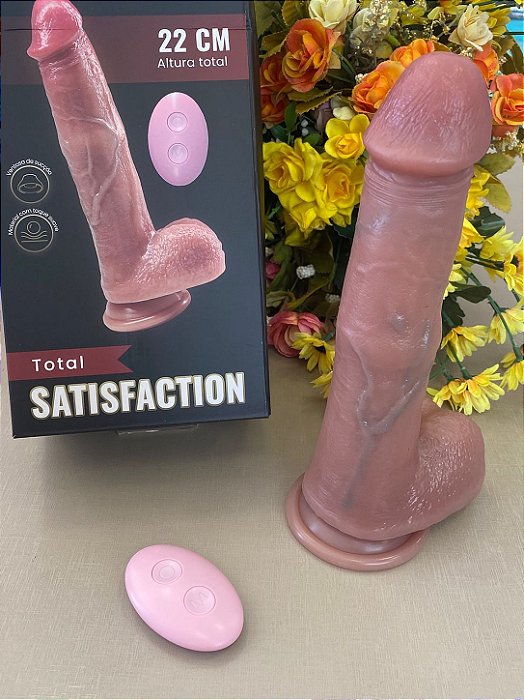 Pênis Dildo Realístico Vibro com Anel sobe e desce 22x14 cm
