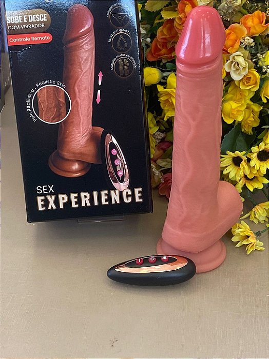 Pênis Dildo Realístico com Vibro Sobe e Desce 23x5 cm