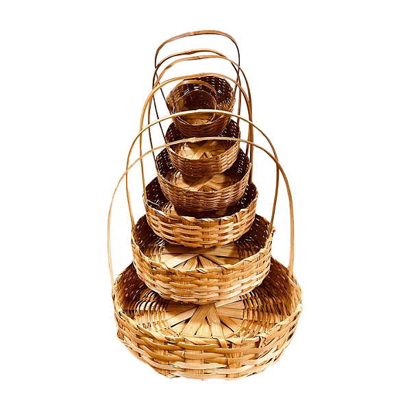 Cesta Redonda - Fraldeira - Bambu