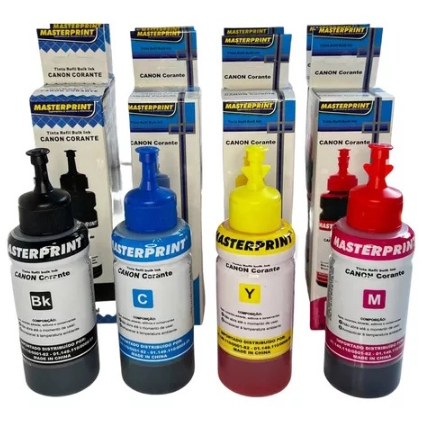 Kit - Tinta Canon Compativel Bulk 4 Cores Refil Kit 4 Cores