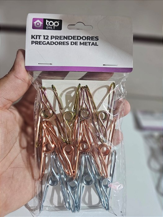KIT PRENDEDOR DE METAL C 12 - 5.5CM TOP 0928