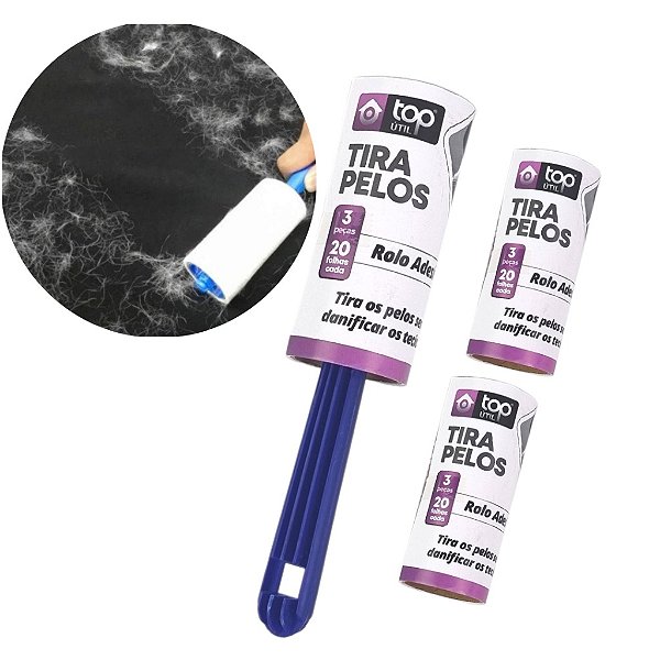 Rolo Adesivo Tira Pelos 20 Folhas 0196